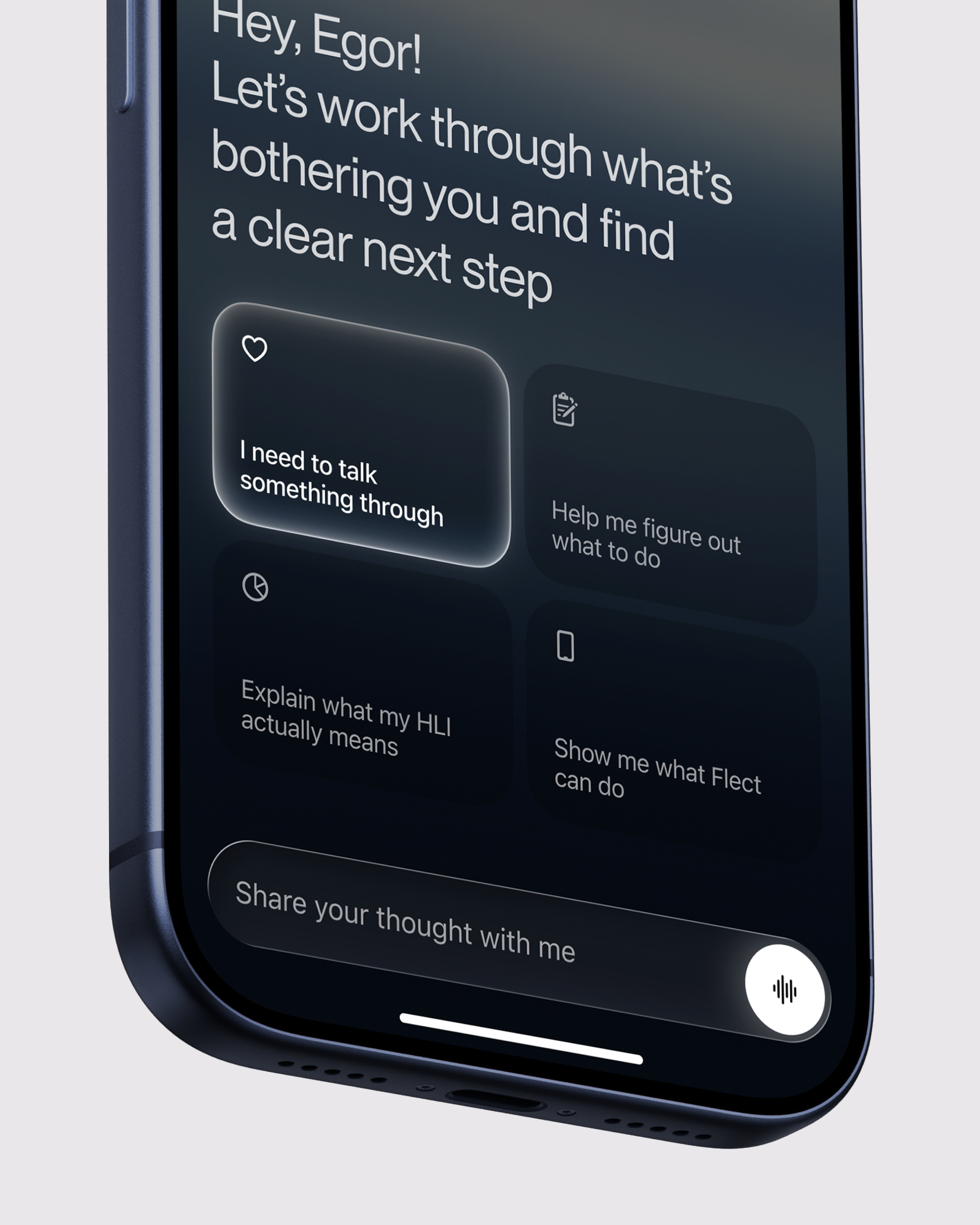 Chat screen offering four ways to open a conversation