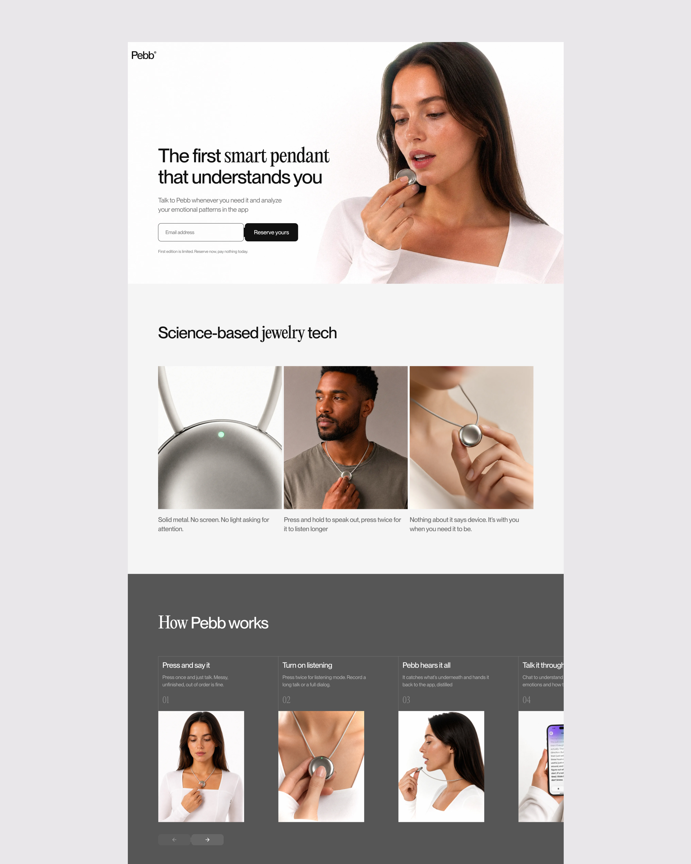 Web page for Pebb
